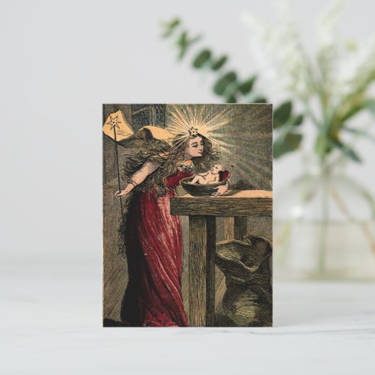 Vintage Fairy Godmoeder Briefkaart (Staand voorkant)