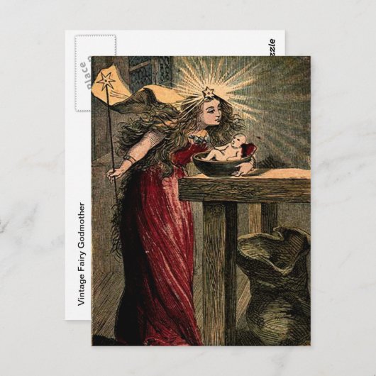 Vintage Fairy Godmoeder Briefkaart (Voorkant / Achterkant)