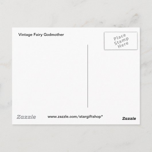 Vintage Fairy Godmoeder Briefkaart (Achterkant)