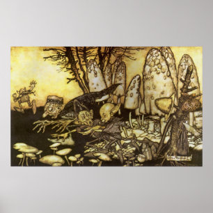 Vintage Fairy Tale, Band of Workmen van Rackham Poster