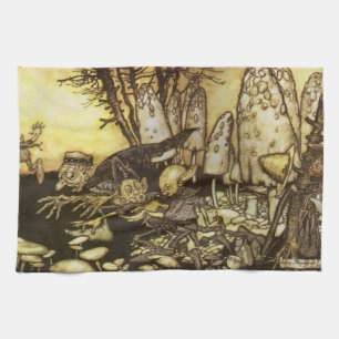 Vintage Fairy Tale, Band of Workmen van Rackham Theedoek