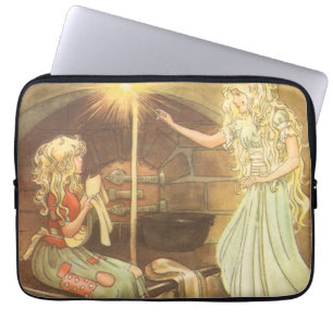 Vintage Fairy Tale, Cinderella en Fairy Godmoeder Laptop Sleeve