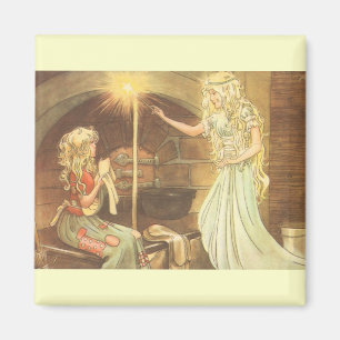 Vintage Fairy Tale, Cinderella en Fairy Godmoeder Magneet
