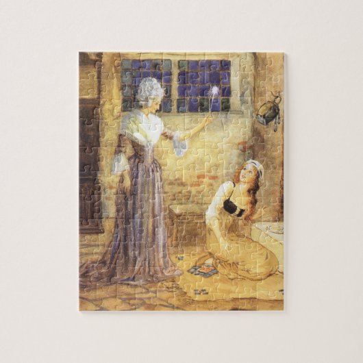 Vintage Fairy Tale Cinderella met Fairy Godmoeder Legpuzzel (Verticaal)