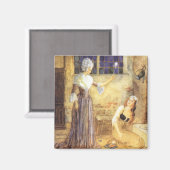 Vintage Fairy Tale Cinderella met Fairy Godmoeder Magneet (Voorkant / Achterkant)