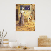 Vintage Fairy Tale Cinderella met Fairy Godmoeder Poster (Keuken)