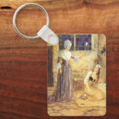 Vintage Fairy Tale Cinderella met Fairy Godmoeder Sleutelhanger (Voorkant)