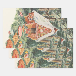 Vintage Fairy Tale, Hansel en Gretel Snoep House Inpakpapier Vel