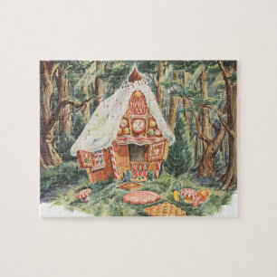 Vintage Fairy Tale, Hansel en Gretel Snoep House Legpuzzel