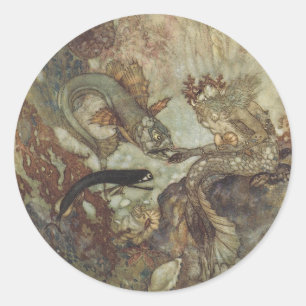 Vintage Fairy Tale, The Mermaid by Edmund Dulac Ronde Sticker