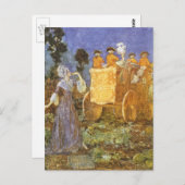 Vintage Fairy Tales Cinderella en Fairy Godmoeder Briefkaart (Voorkant / Achterkant)