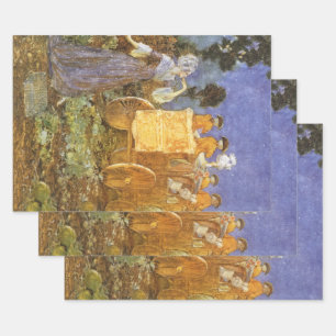 Vintage Fairy Tales Cinderella en Fairy Godmoeder Inpakpapier Vel