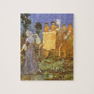 Vintage Fairy Tales Cinderella en Fairy Godmoeder Legpuzzel