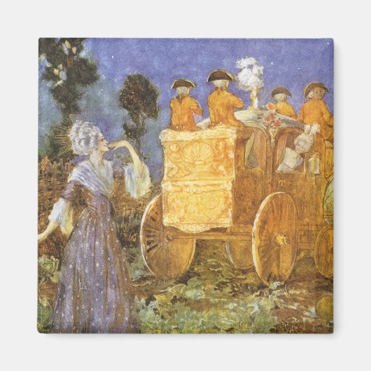 Vintage Fairy Tales Cinderella en Fairy Godmoeder Magneet (Voorkant)