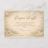 Vintage Fairytale Garden Diapper Raffle Informatiekaartje (Voorkant)