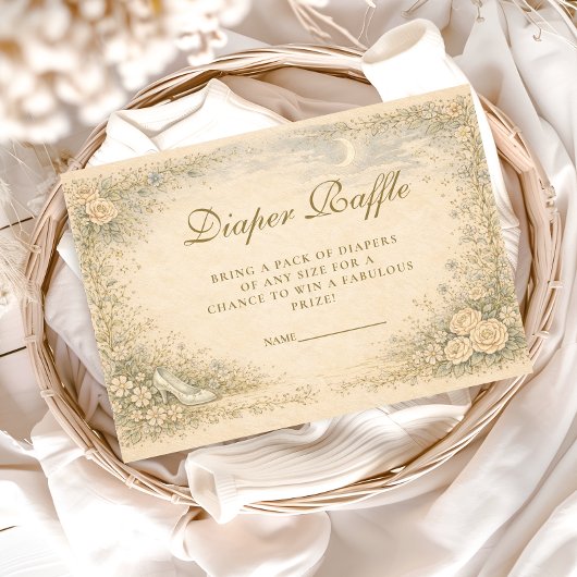 Vintage Fairytale Garden Diapper Raffle Informatiekaartje