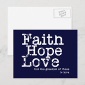 Vintage Faith Hope Love Briefkaart (Voorkant / Achterkant)