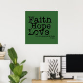 Vintage Faith Hope Love Poster (Thuiskantoor)