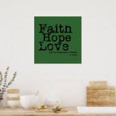 Vintage Faith Hope Love Poster (Keuken)