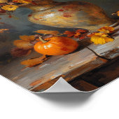 Vintage Fall Dried Flowers Rustic Wall Art Poster (Hoek)
