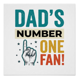 Vintage familie ontwerp voor papa's grootste fan_1 perfect poster