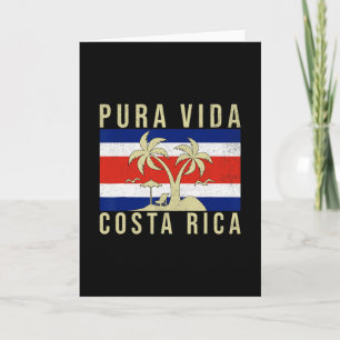 Vintage familie vakantie Costa Rica vlag Pura Vida Kaart
