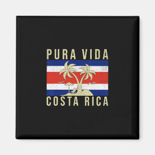 Vintage familie vakantie Costa Rica vlag Pura Vida Magneet