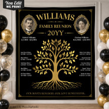 Vintage familiestamboom banner, op maat gemaakte f