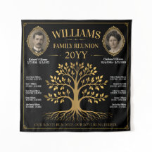 Vintage familiestamboom banner, op maat gemaakte f