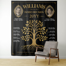 Vintage familiestamboom banner, op maat gemaakte f