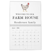 vintage Family Chicken Farm Business Kalender (Mar 2026)
