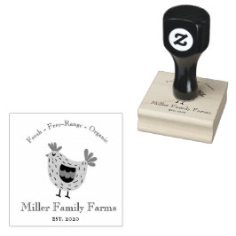 Vintage Family Farm Chicken Egg Carton Rubberstempel