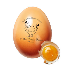 Vintage Family Farm Chicken Egg Carton Rubberstempel