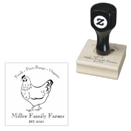 Vintage Family Farm Chicken Egg Carton Rubberstempel