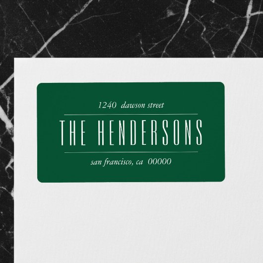 Vintage Family Name Emerald Green Etiket
