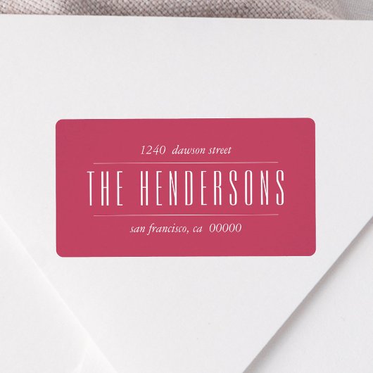 Vintage Family Name Red Address Etiket