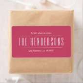 Vintage Family Name Red Address Etiket (Insitu)