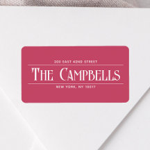 Vintage Family Name Red Return Address