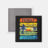 Vintage Family Vacation Myrtle-beach 2026 Matching Magneet (Voorkant / Achterkant)