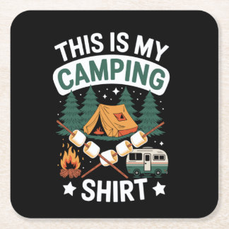 Vintage Fan Designs Wandelvuur Vintage Camping Kartonnen Onderzetters