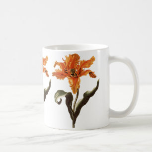 Vintage fancy oranje lelie in bloei, tuinvluchten koffiemok
