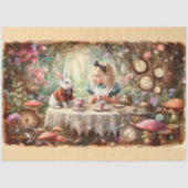 Vintage Fantasy Alice Tea Party Decoupage Tissuepapier (Voorkant)