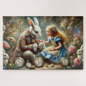 Vintage Fantasy Art Alice and White Rabbit Legpuzzel (Horizontaal)