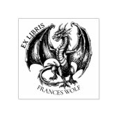 Vintage Fantasy Draak Ex Libris Bibliotheek Boekpl Rubberstempel (Afrduk)