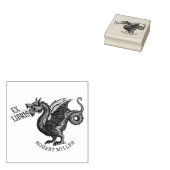Vintage Fantasy Draak Ex Libris Bibliotheekboek Rubberstempel (Gestempeld)