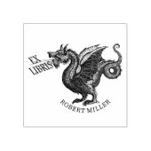 Vintage Fantasy Draak Ex Libris Bibliotheekboek Rubberstempel (Afrduk)