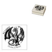 Vintage Fantasy Draak Ex Libris Bibliotheekboekpla Rubberstempel (Gestempeld)