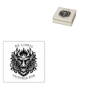 Vintage Fantasy Draak Ex Libris Bibliotheekboekpla Rubberstempel (Gestempeld)