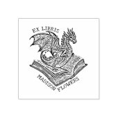 Vintage Fantasy Draak Ex Libris  Rubberstempel (Afrduk)