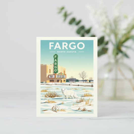 Vintage Fargo North Dakota Briefkaart (Staand voorkant)